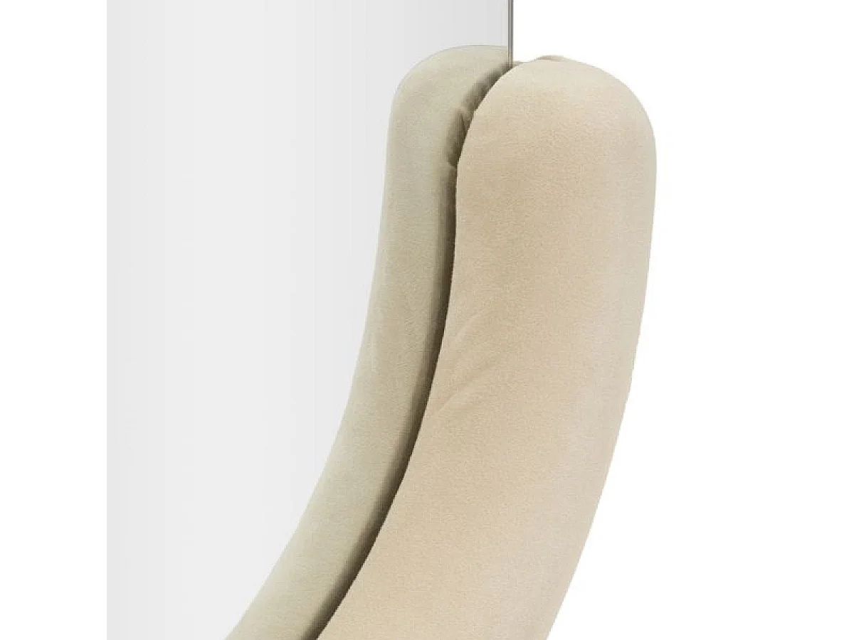 Oval vægspejl 60 x 160 cm Pamela Velours Crème