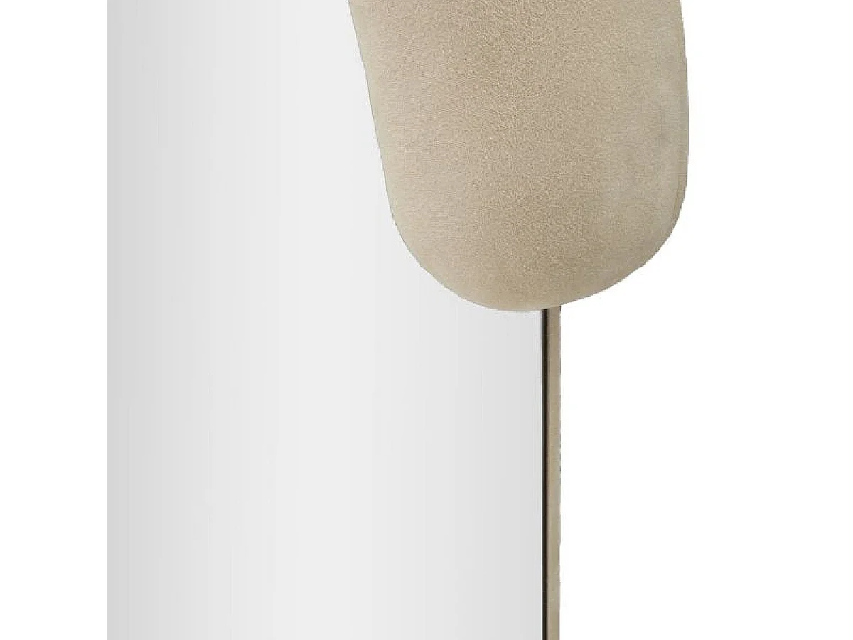 Oval vægspejl 60 x 160 cm Pamela Velours Crème
