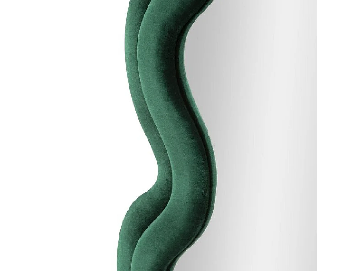 Bølget vægspejl 60 x 160 cm, Alex, grøn velour
