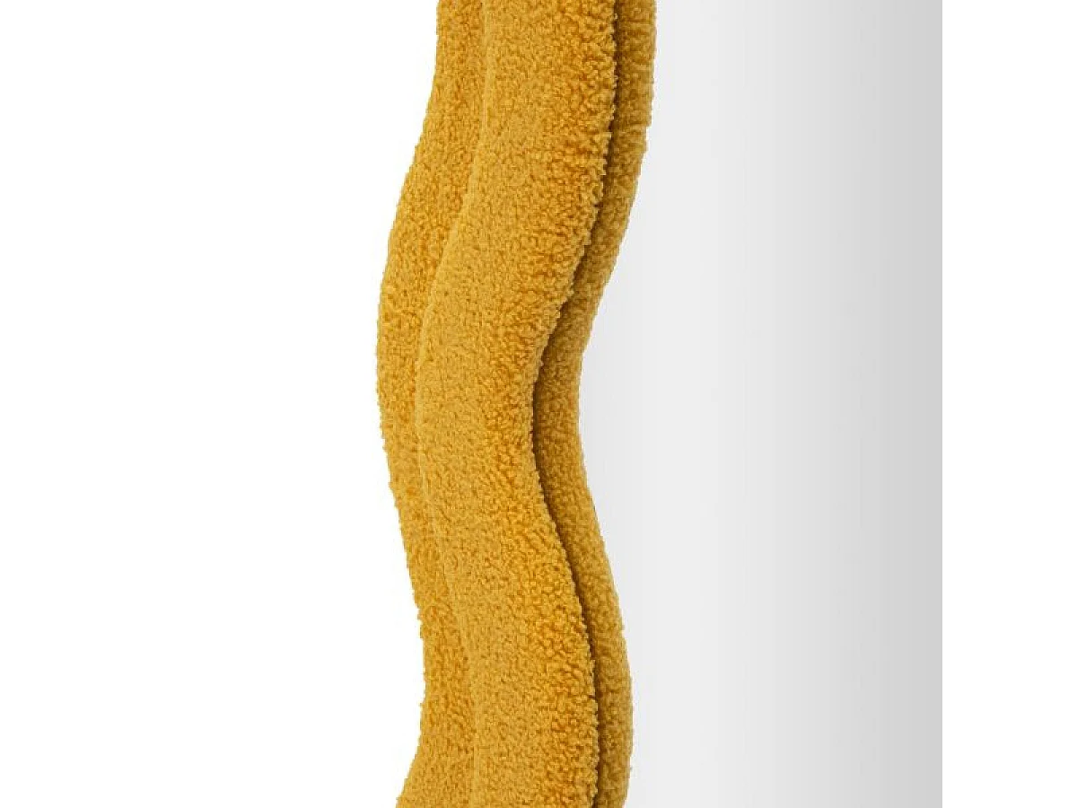Bølget vægspejl 60 x 160 cm, Clover, gul velour