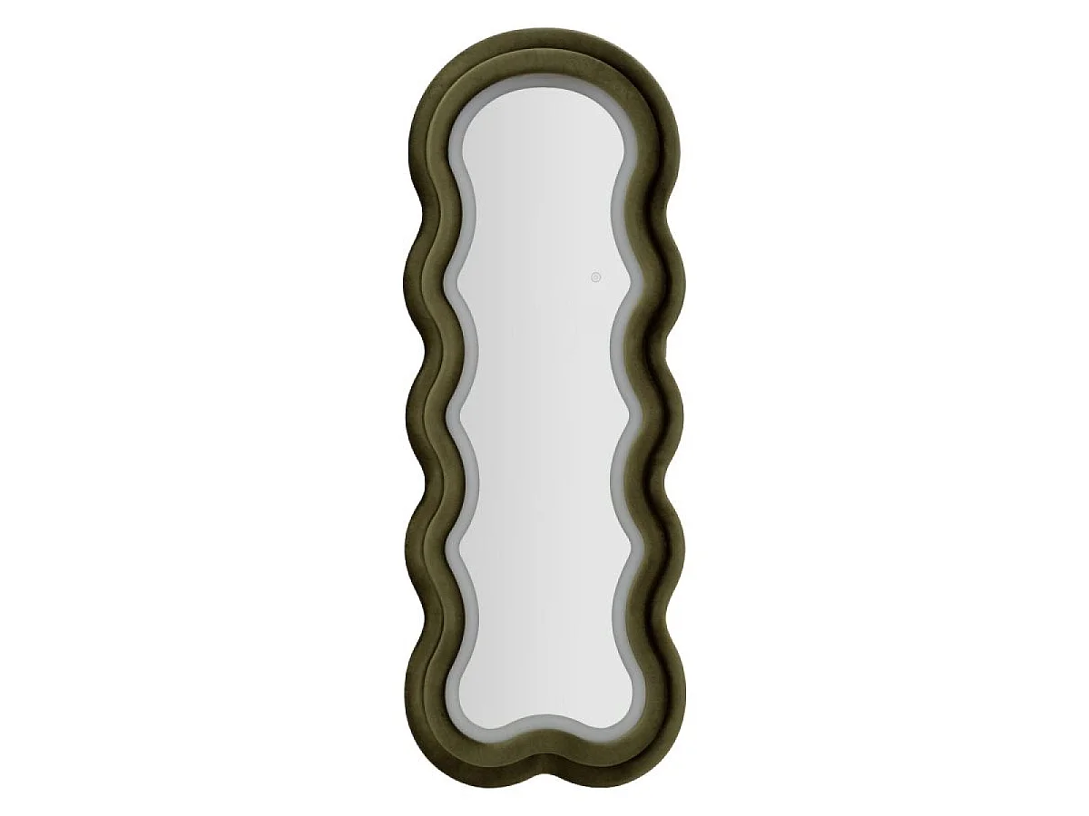 Miroir mural ondulé 60x160 cm LED inclus Clover Velours Vert