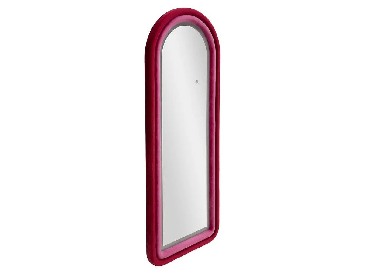 Miroir mural arqué 60x160 cm LED inclus Sabrina Velours Rose