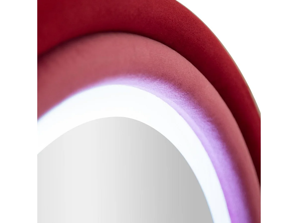 Miroir mural arqué 60x160 cm LED inclus Sabrina Velours Rose