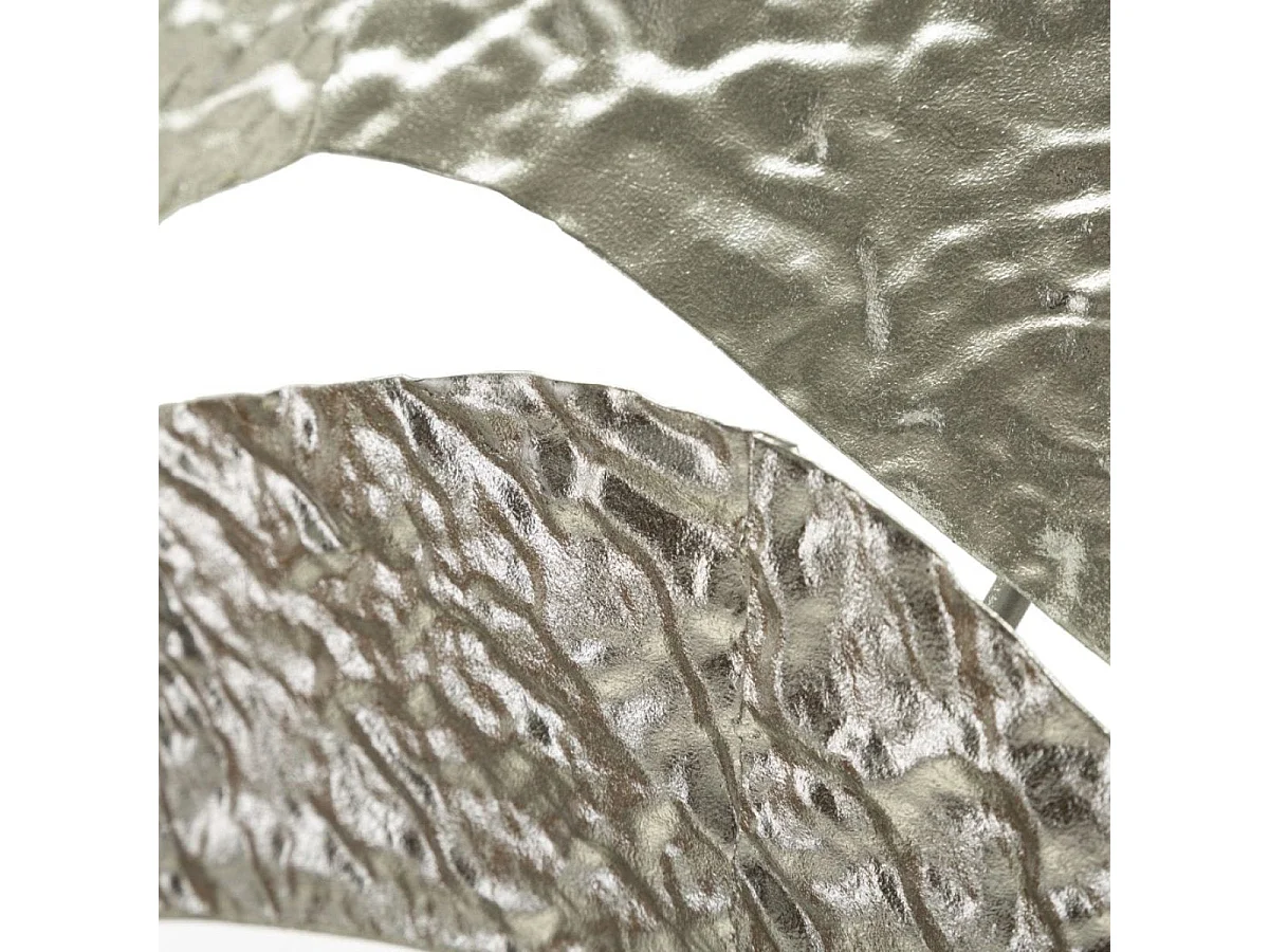 Asymmetrisk, rund vægspejl, 66 x 75 cm, Soleria, sølvfarvet