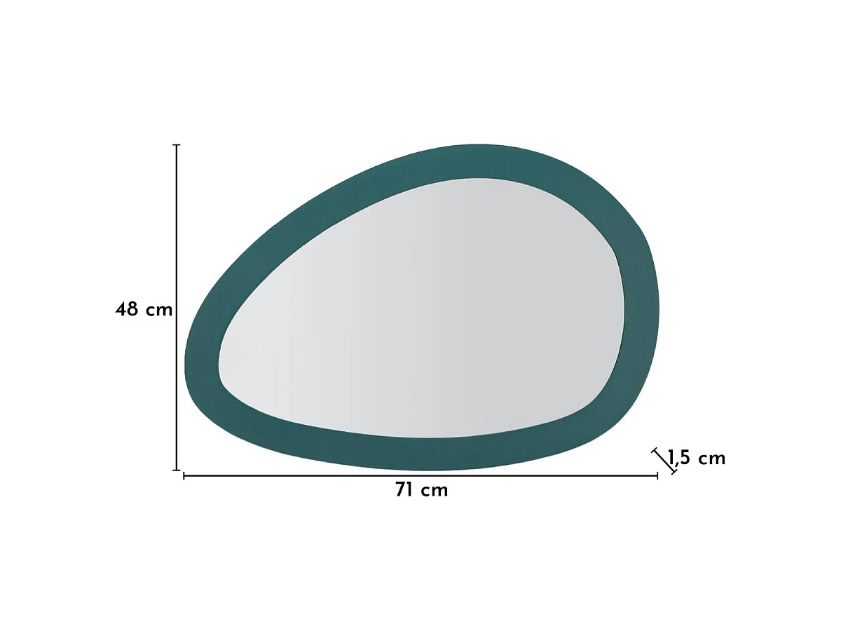 Vægspejl i asymmetrisk form 71x48 cm Dolly Blå