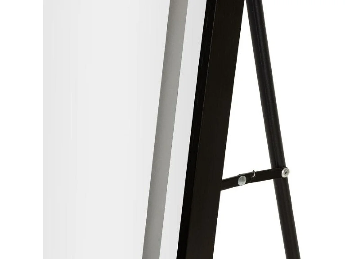 Buet stående eller vægmonteret spejl, 70 x 170 cm, inkl. LED, Lumina Sort