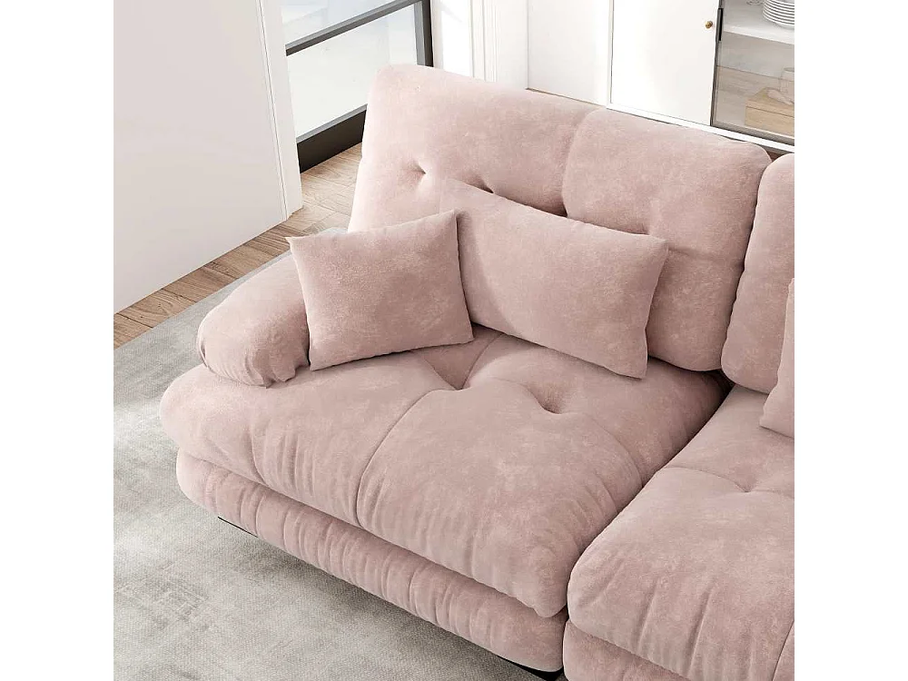 Modulaire bank in L XXL - Diepe modulaire bank met beweegbare poef, om te bouwen tot bed voor woonkamer, extreem comfort en elegant design