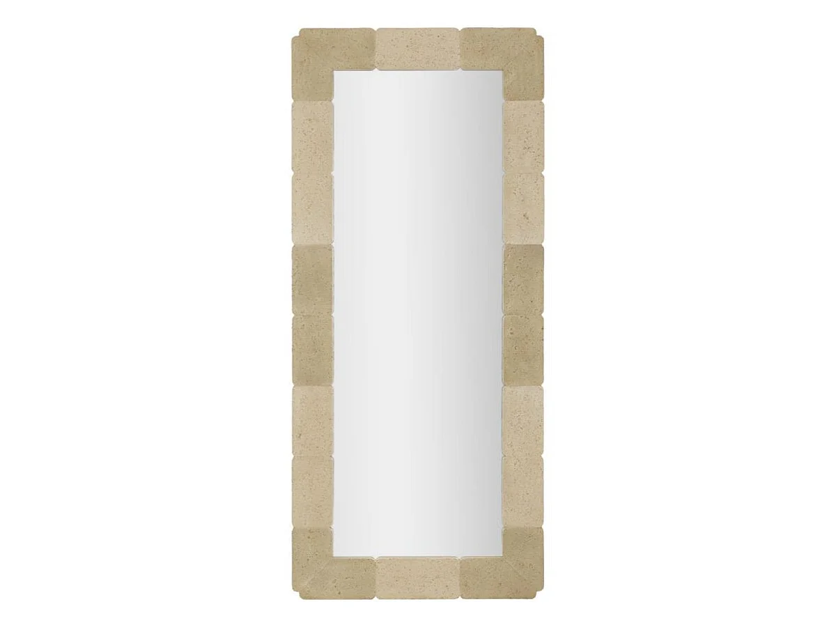 Rektangulært vægspejl, 70 x 160 cm, med travertin-look, Kaël Beige