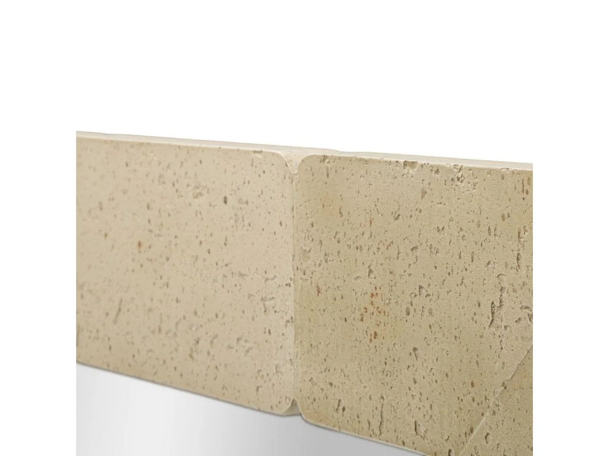 Rektangulært vægspejl, 70 x 160 cm, med travertin-look, Kaël Beige