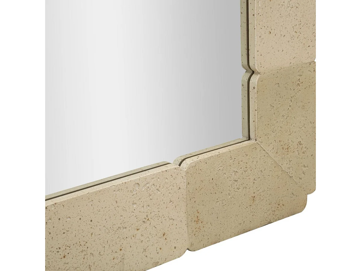 Rektangulært vægspejl, 70 x 160 cm, med travertin-look, Kaël Beige