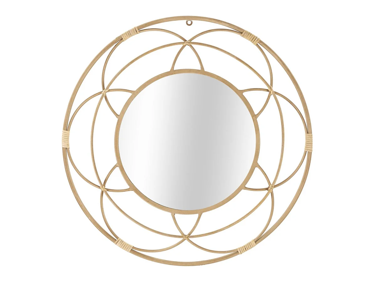 Rund vægspejl, 60 cm, rattan, Dua Bois