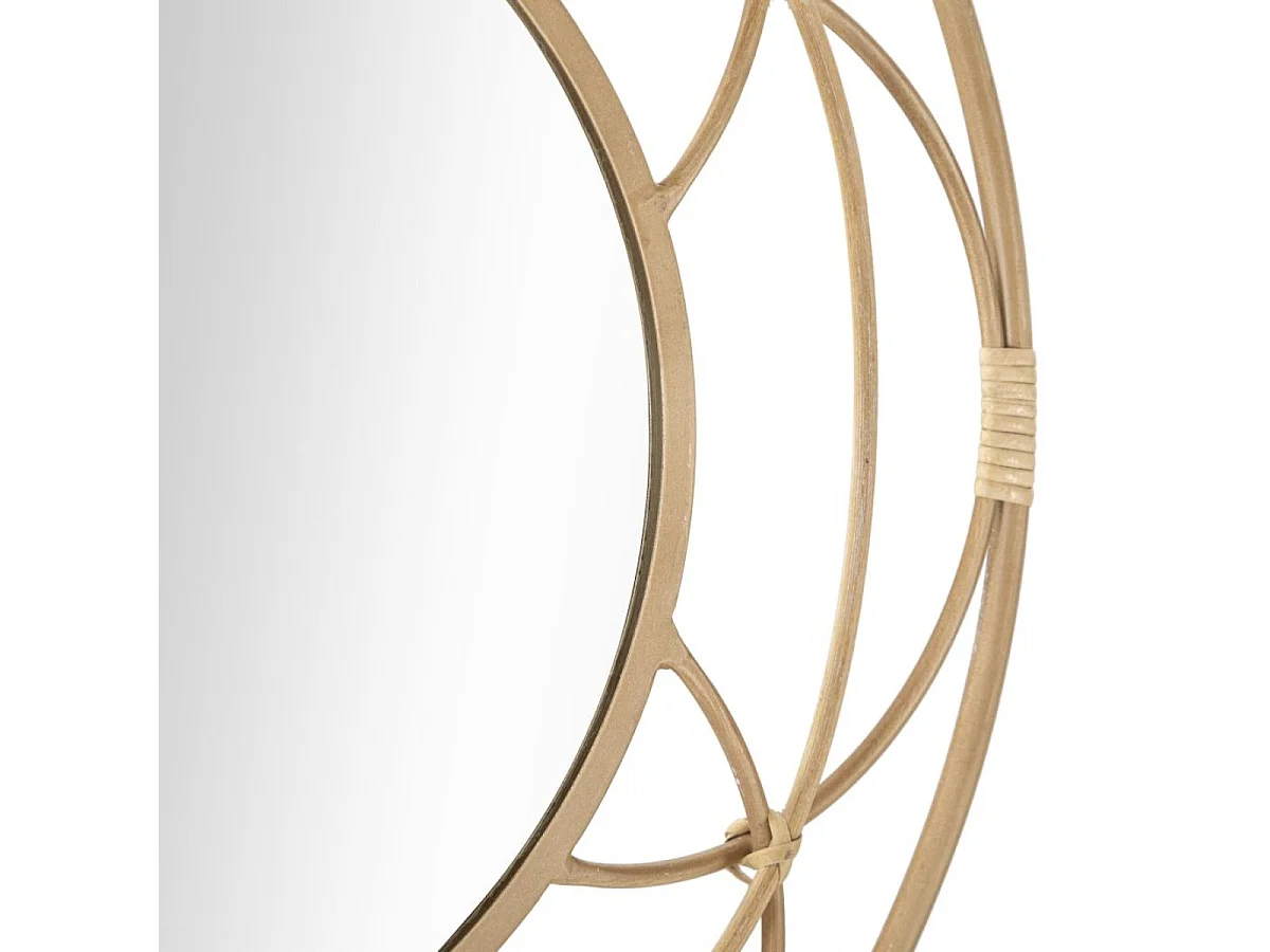 Rund vægspejl, 60 cm, rattan, Dua Bois