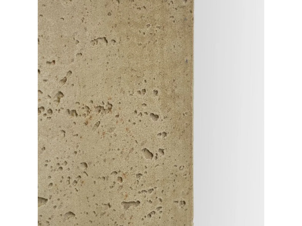 Firkantet vægspejl 90 x 90 cm med travertin-look, Kaël Beige