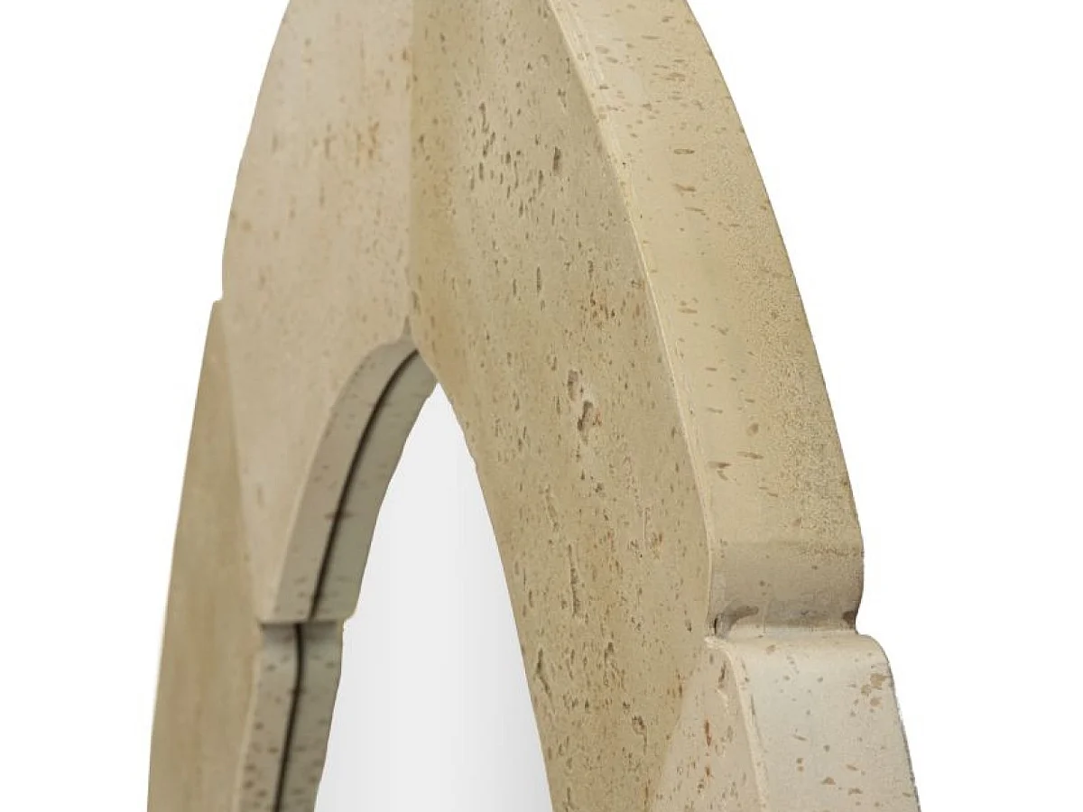 Oval vægspejl 70 x 120 cm i travertin-look, Kaël Beige