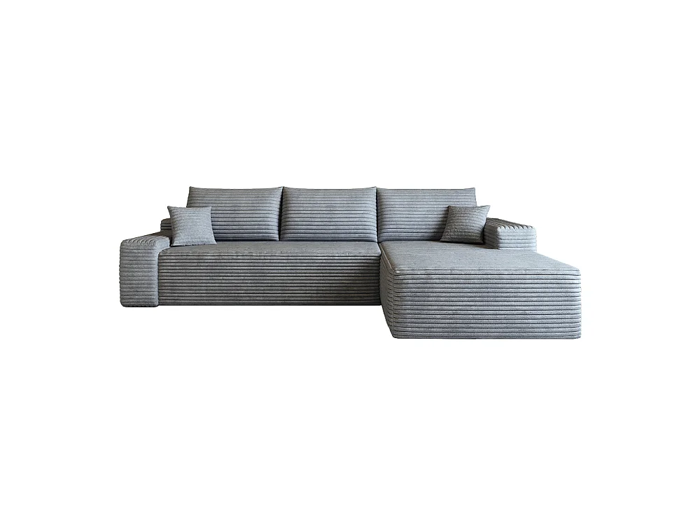 Modulaire hoekbank 270 cm in corduroy, L-vormige chaise longue, diepe zit, zonder montage
