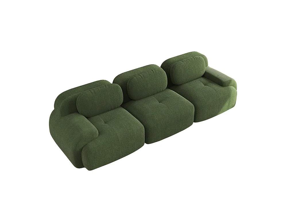 3-zitsbank in Premium Cordstoff, modulaire, ergonomische armleuningen