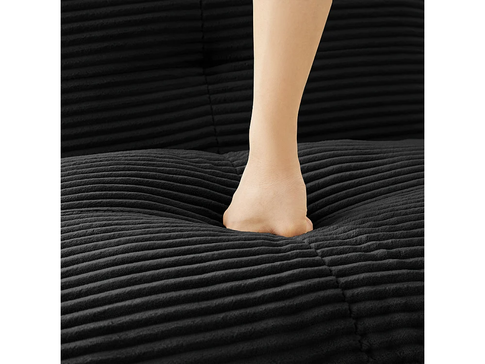 Canapé d’angle modulaire L sans cadre en corduroy velours côtelé - sofa profond confortable
