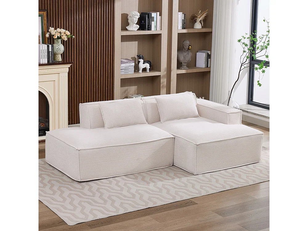 Stoffsofa 235 cm, kompakt mit Kissen und Taschenfedern, bequem und modern