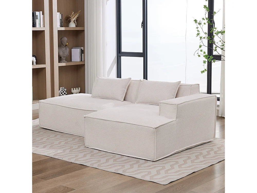 Stoffsofa 235 cm, kompakt mit Kissen und Taschenfedern, bequem und modern