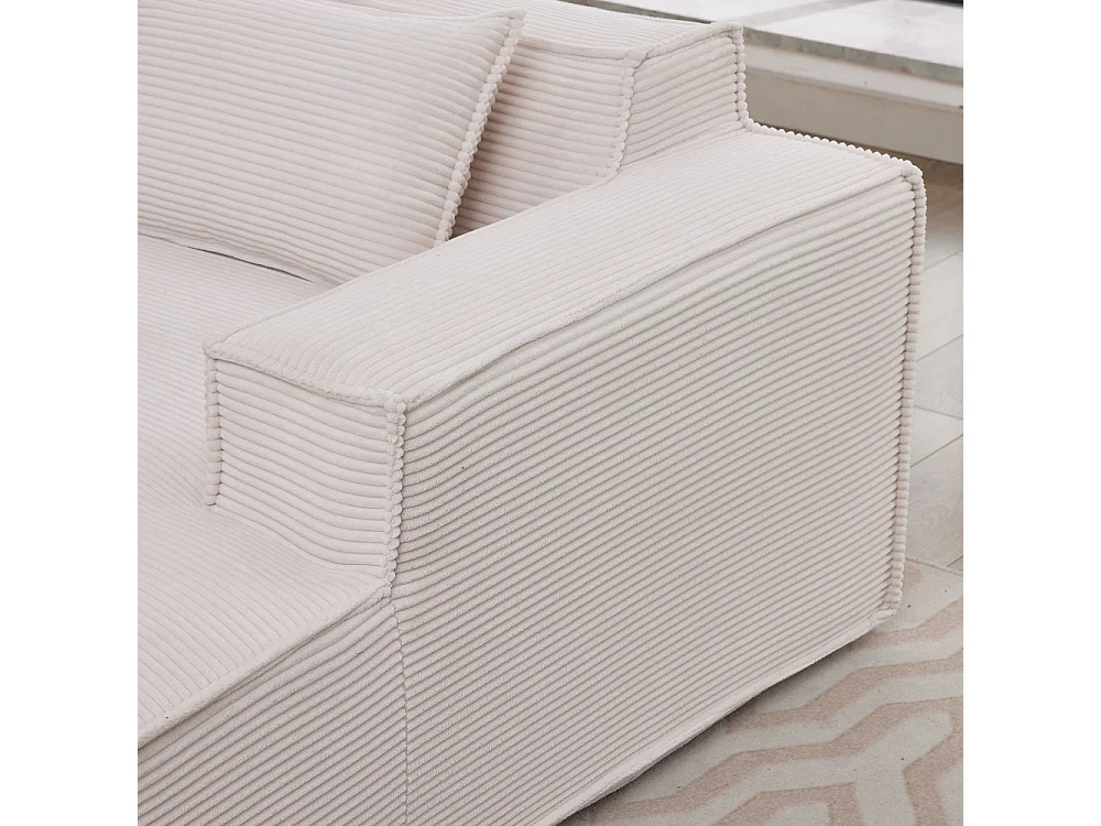 Stoffsofa 235 cm, kompakt mit Kissen und Taschenfedern, bequem und modern