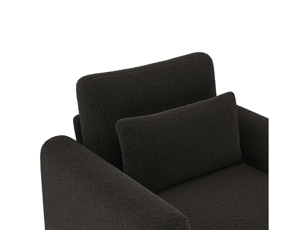 Fauteuil Moderne en Velours Teddy avec Coussins Épais, Confort Optimal et Structure Solide – Système de Protection Anti-rayures et Design Élégant