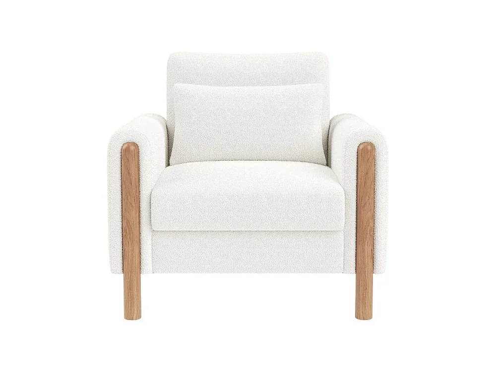 Fauteuil Moderne en Velours Teddy avec Coussins Épais, Confort Optimal et Structure Solide – Système de Protection Anti-rayures et Design Élégant