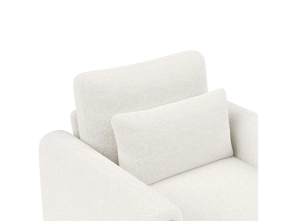 Fauteuil Moderne en Velours Teddy avec Coussins Épais, Confort Optimal et Structure Solide – Système de Protection Anti-rayures et Design Élégant