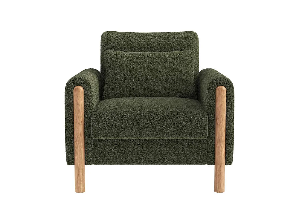 Fauteuil Moderne en Velours Teddy avec Coussins Épais, Confort Optimal et Structure Solide – Système de Protection Anti-rayures et Design Élégant