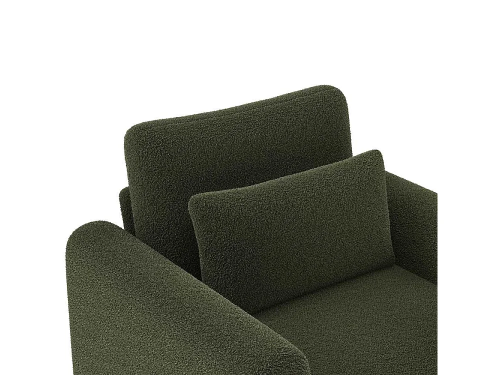 Fauteuil Moderne en Velours Teddy avec Coussins Épais, Confort Optimal et Structure Solide – Système de Protection Anti-rayures et Design Élégant