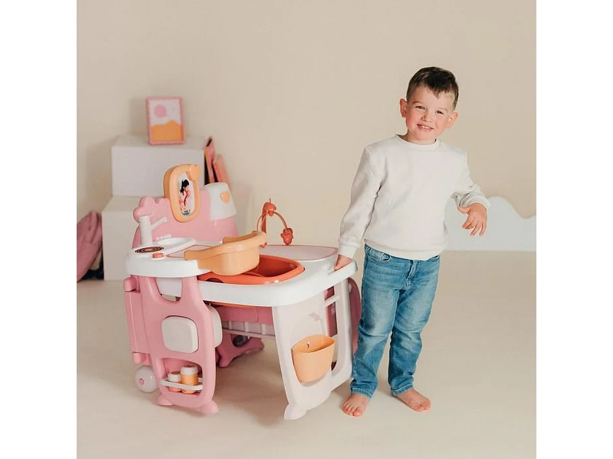 Smoby Grande Maison des Bébés pliable avec 19 accessoires – Maison de poupéé/aire de puériculture