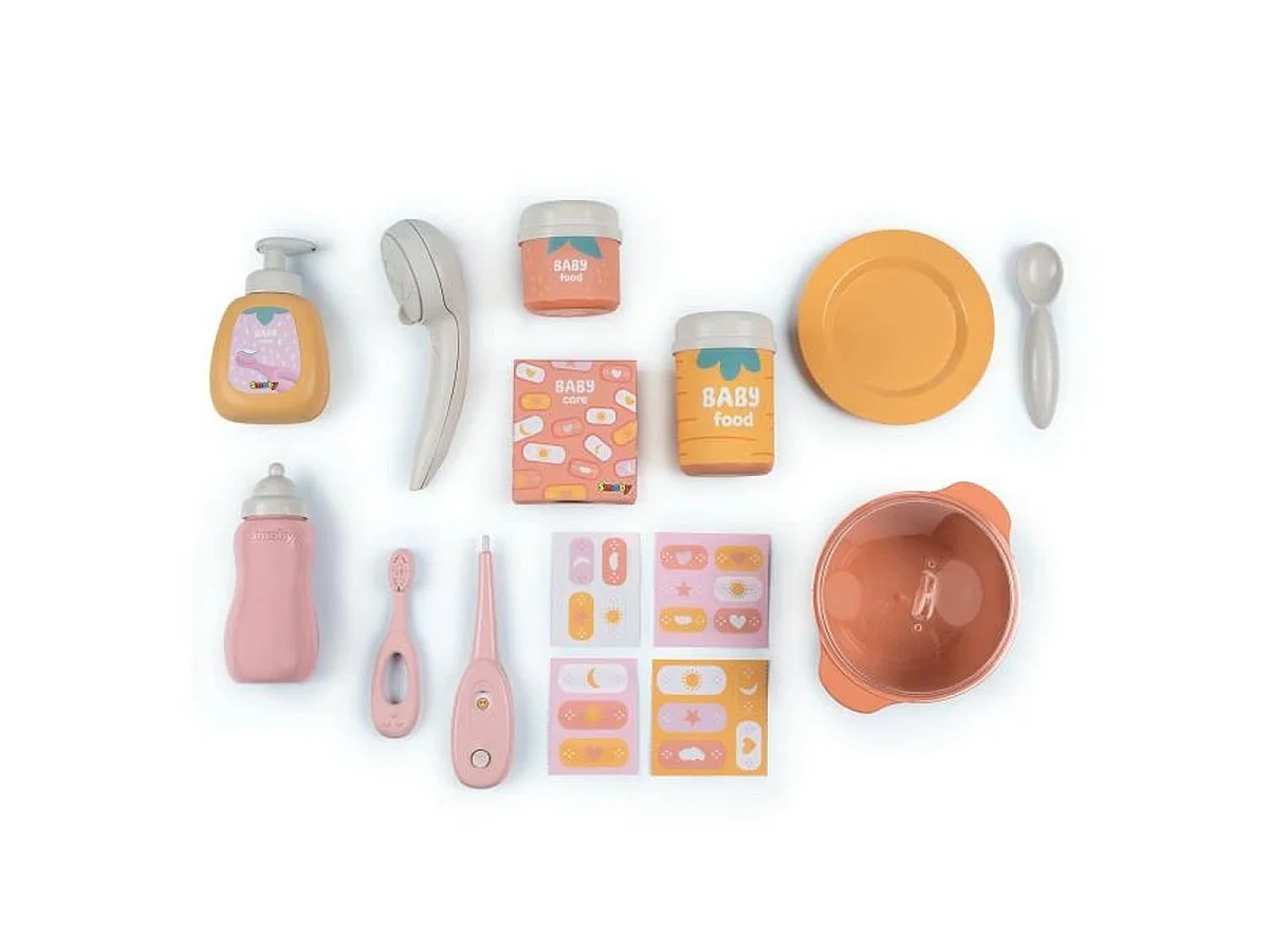 Smoby Grande Maison des Bébés pliable avec 19 accessoires – Maison de poupéé/aire de puériculture