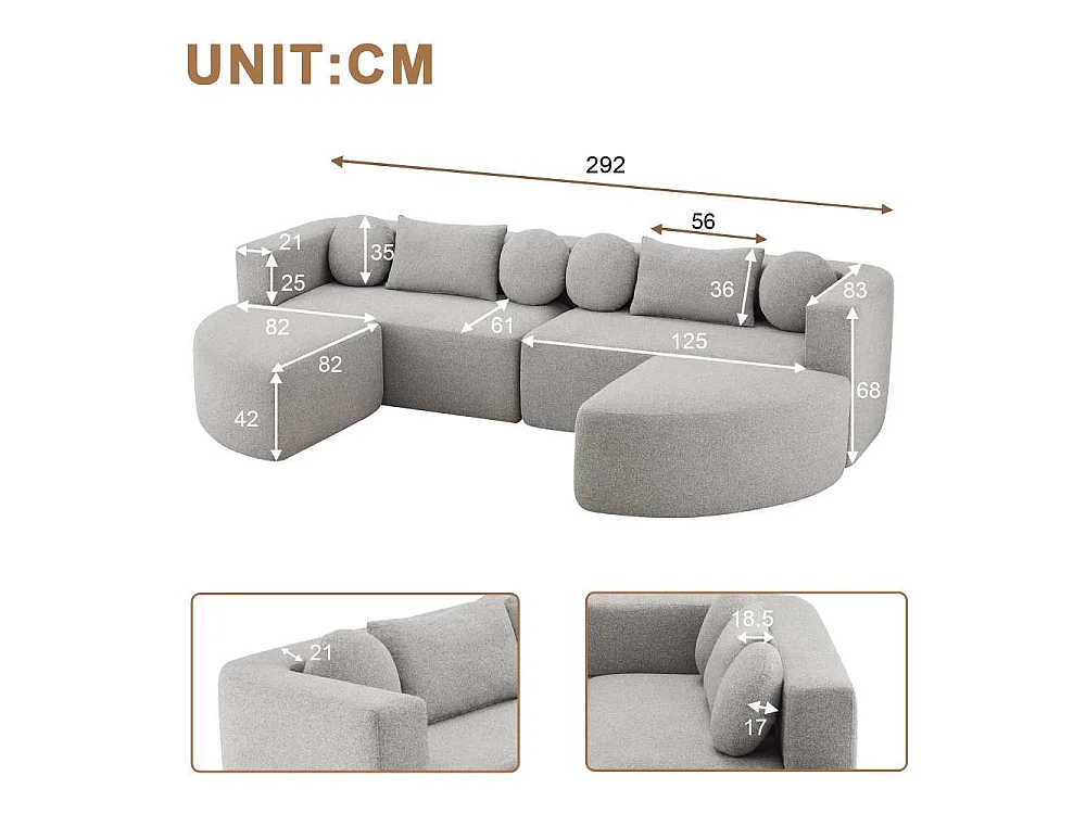 Canapé modulable convertible cloud en chenille sans montage, canapé-lit extensible, mousse haute résilience, design flexible confort