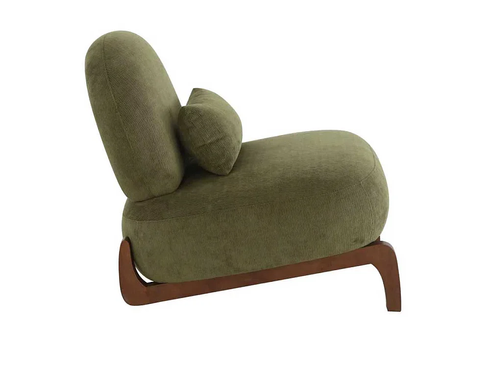 Poltrona d’accento moderna in velluto, gambe in legno massello, sedia da lettura senza braccioli confortevole