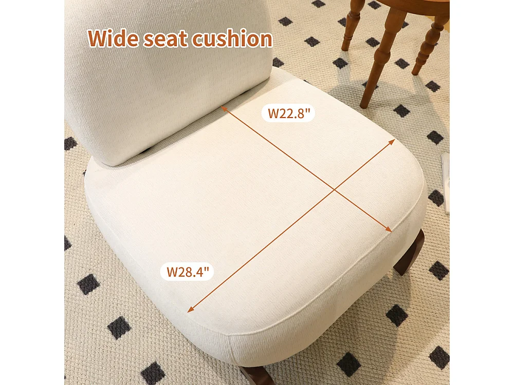 Poltrona d’accento moderna in velluto, gambe in legno massello, sedia da lettura senza braccioli confortevole