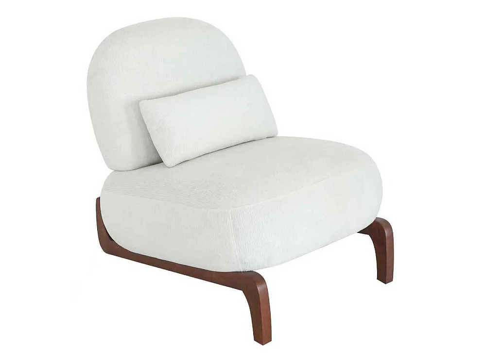 Poltrona d’accento moderna in velluto, gambe in legno massello, sedia da lettura senza braccioli confortevole