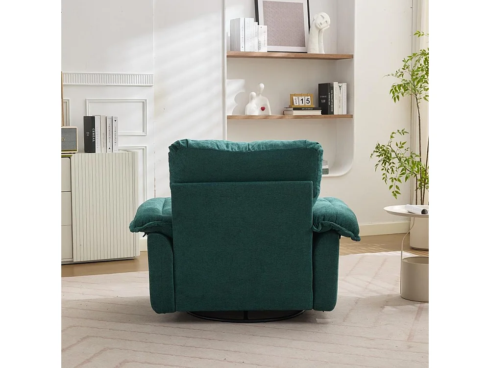 Fauteuil rotatif 360° en chenille grand format avec coussin, confortable pour salon, chambre et chambre d’enfant