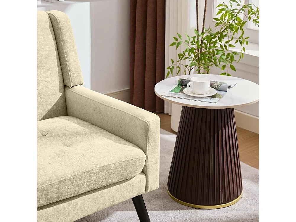 Ensemble de fauteuils accent 2 pièces – Fauteuil simple & double, mousse haute densité, tissu durable, pieds en bois