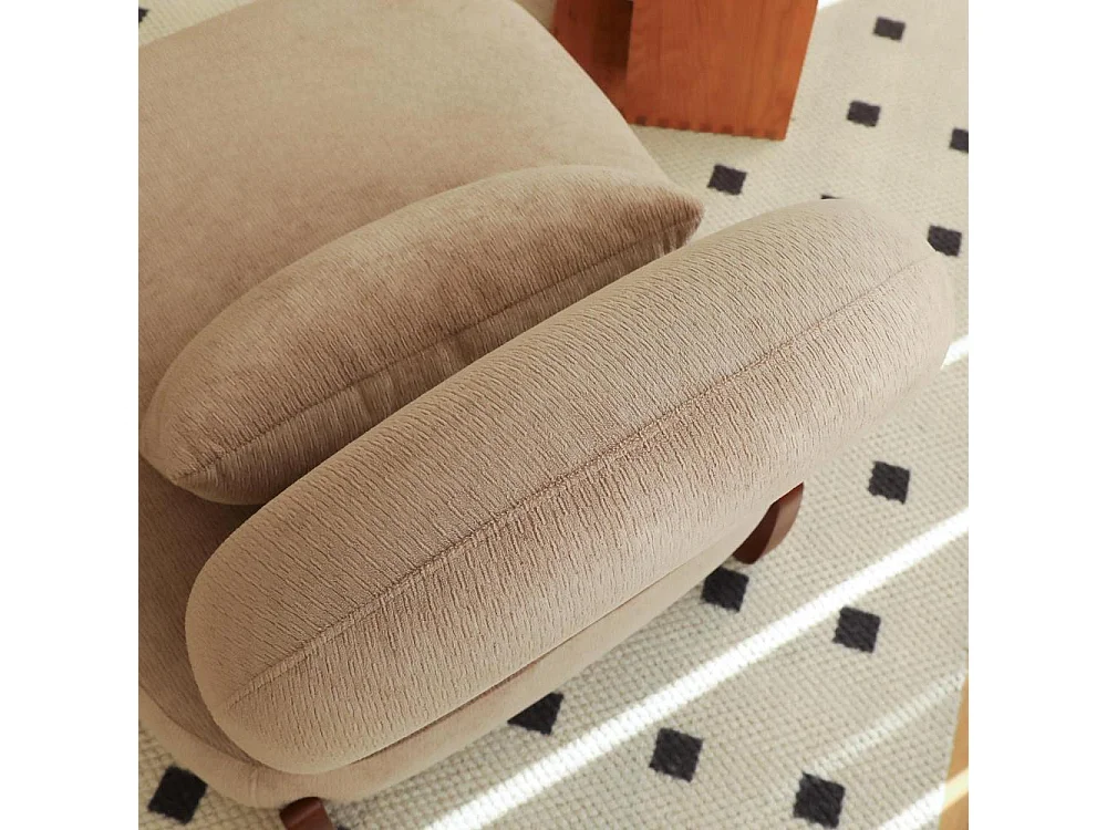 Fauteuil d'appoint en velours moderne, pieds en bois massif, chaise de lecture sans accoudoirs confortable