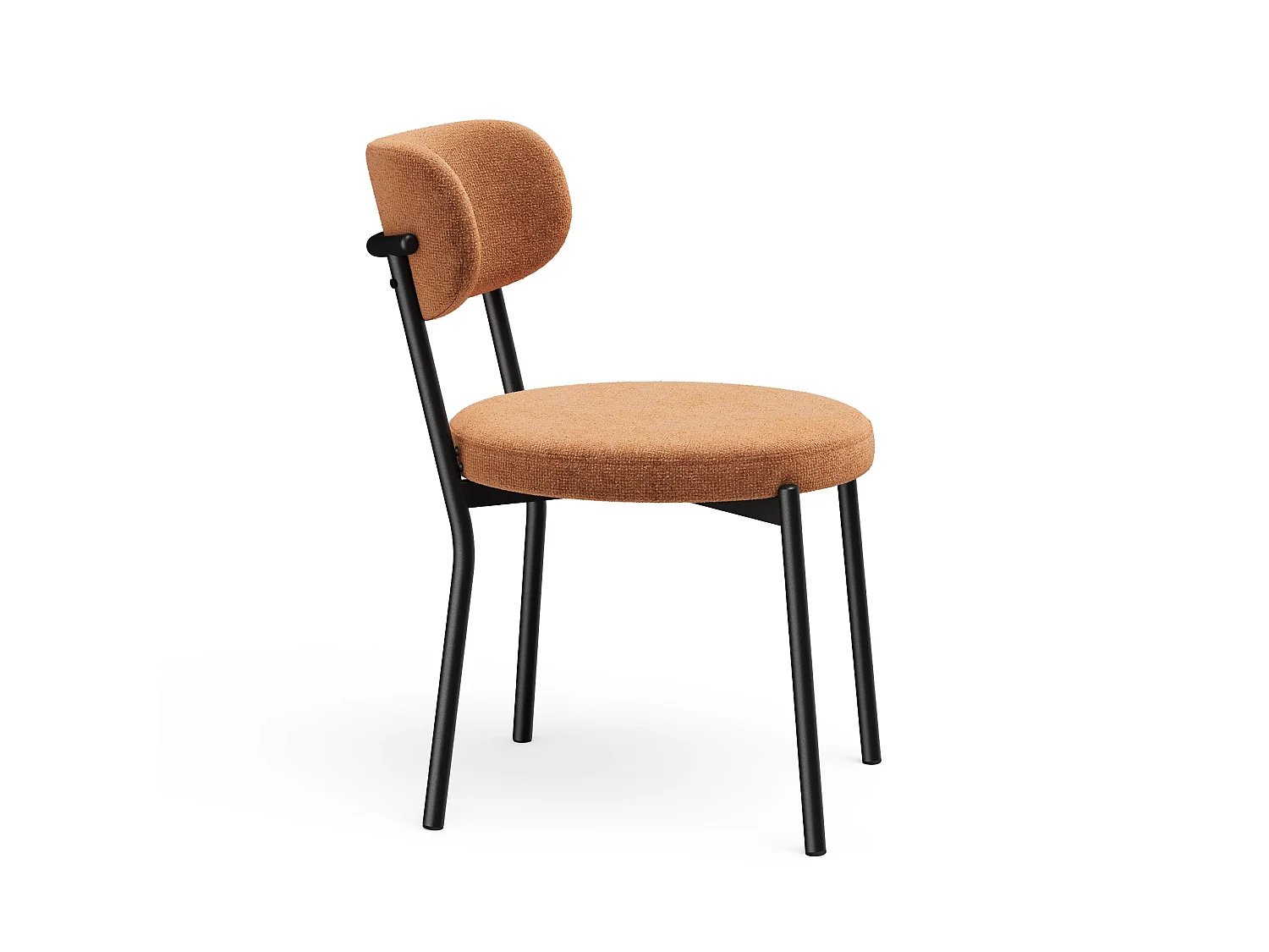 Lot de 2 chaises BAILEY en tissu tramé toucher doux terracotta