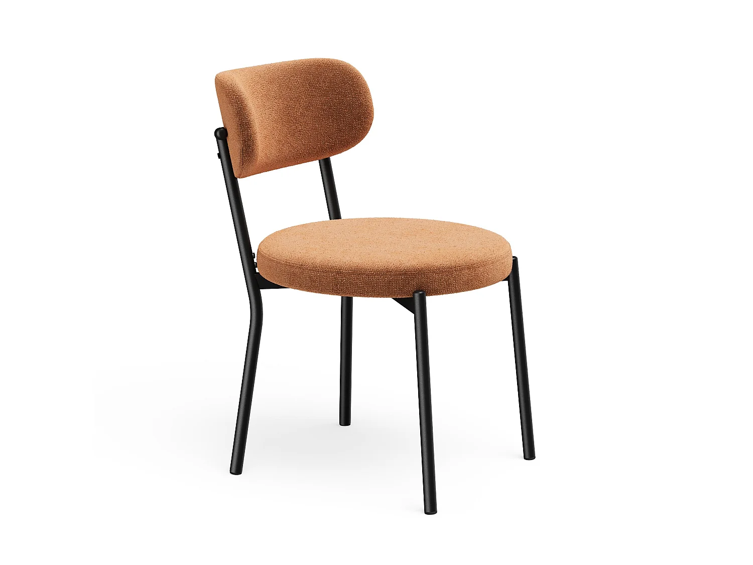 Lot de 2 chaises BAILEY en tissu tramé toucher doux terracotta