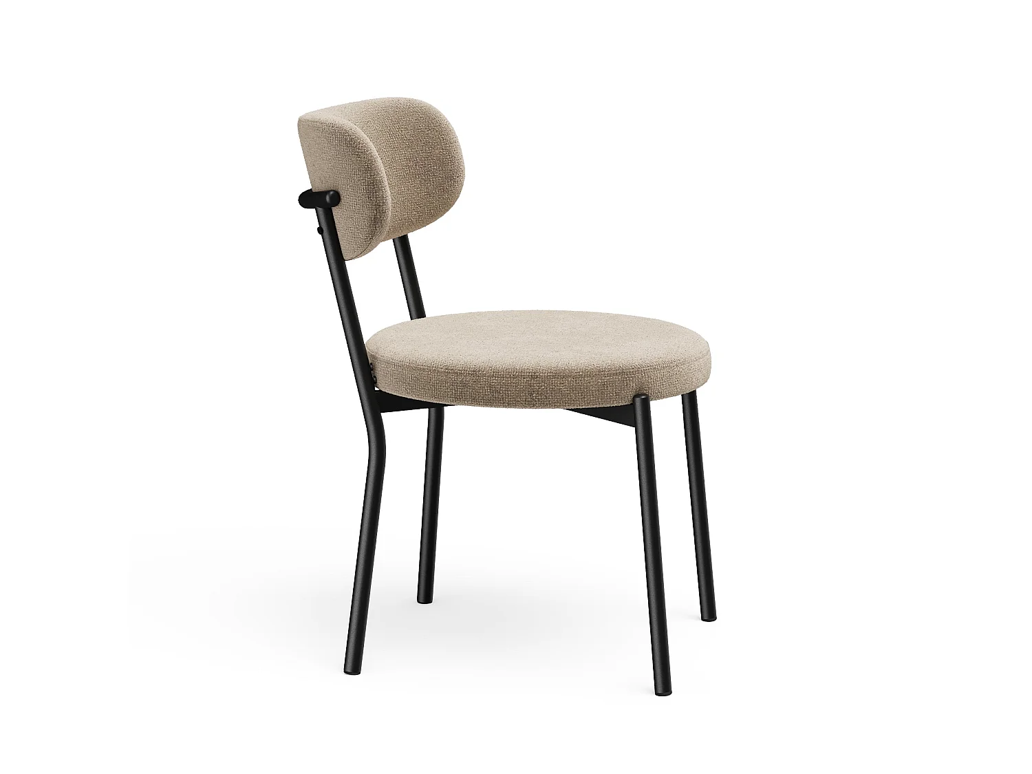 Lot de 2 chaises BAILEY en tissu tramé toucher doux taupe