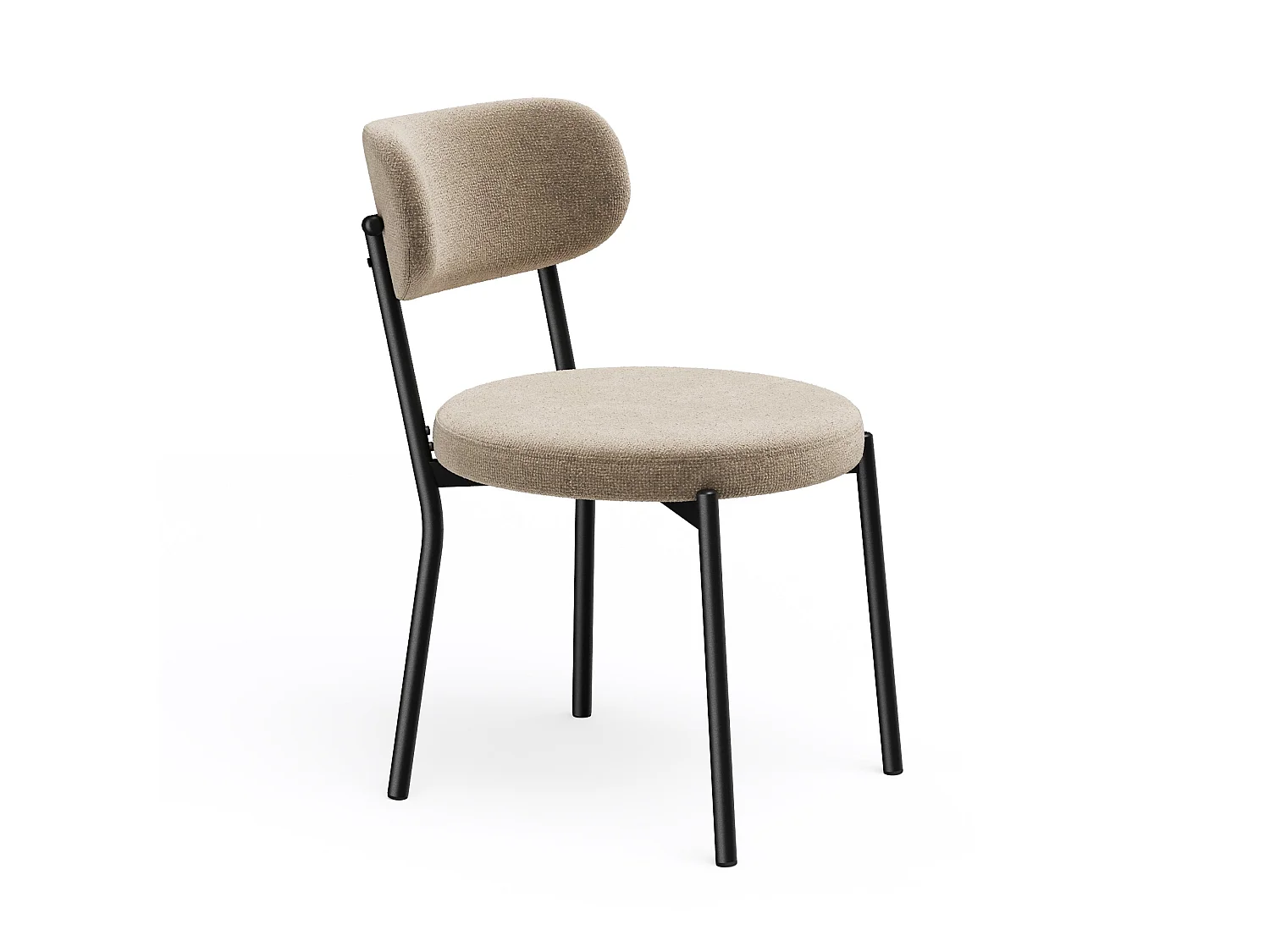 Lot de 2 chaises BAILEY en tissu tramé toucher doux taupe