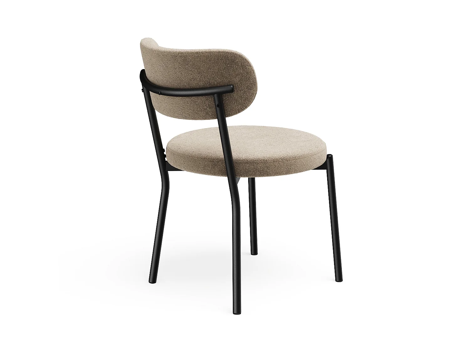 Lot de 2 chaises BAILEY en tissu tramé toucher doux taupe