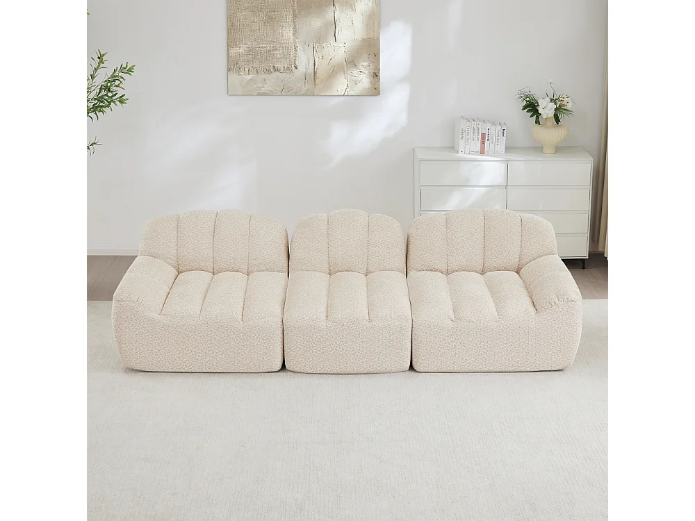 3-zits modulaire bank zonder structuur in 32D schuim met hoge dichtheid, XL Comfort Deep Seat