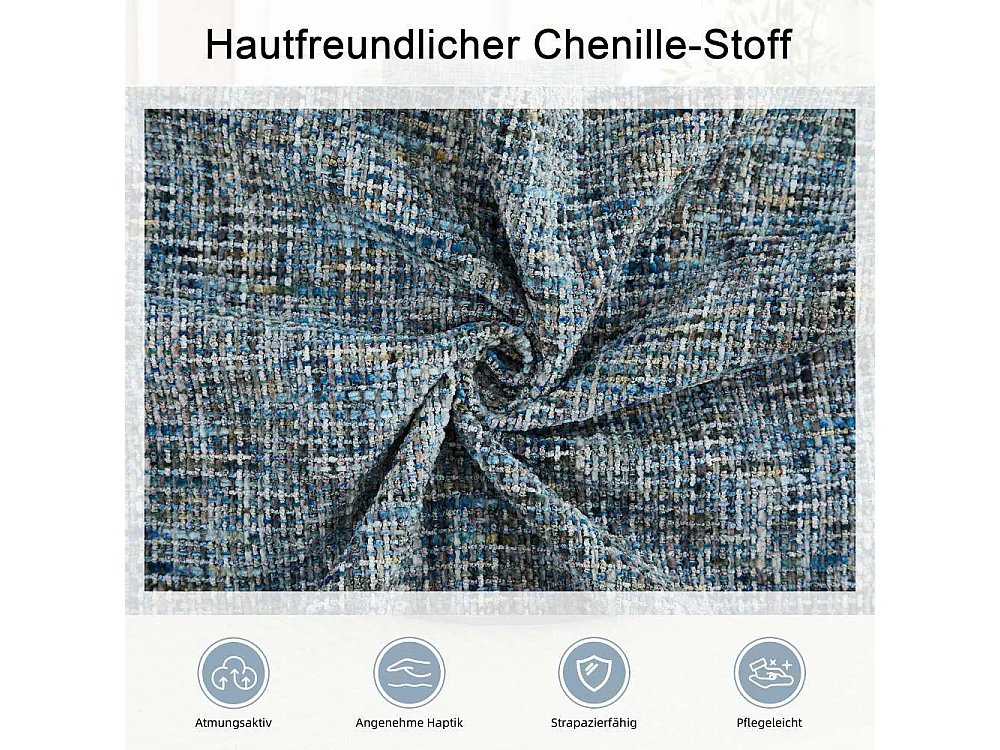 360°-Drehsessel mit verstecktem Stauraum, weichem Kissen, moderner Chenille-Sessel für Wohnzimmer, Schlafzimmer und Leseecke