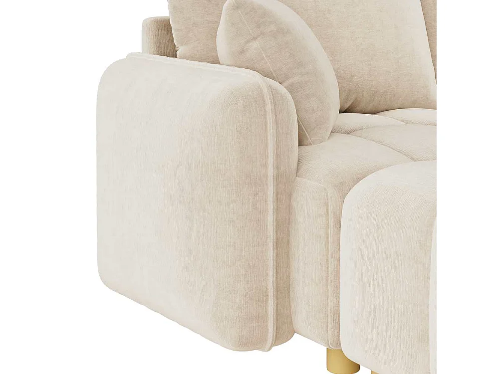 Sofà modulare angolare L/U 5 posti con 2 pouf, design comfort, ampi braccioli, per soggiorno, camera da letto, appartamento
