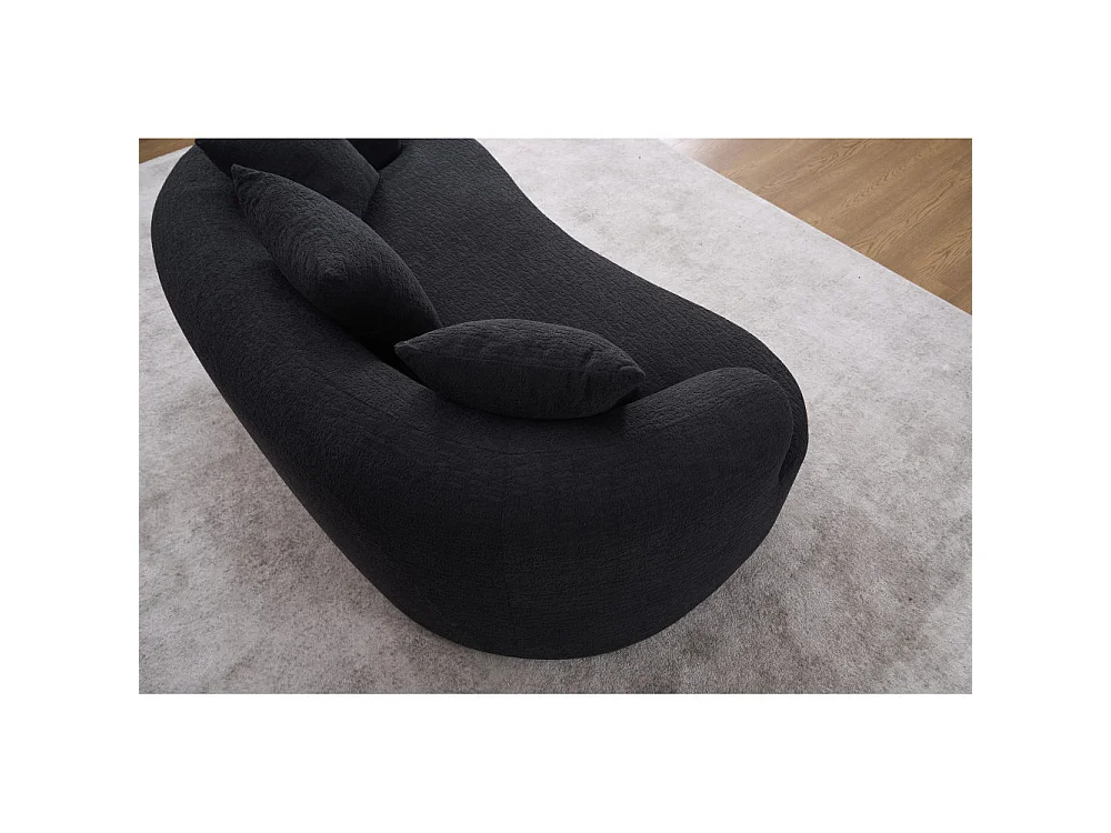 2-Sitzer-Modulsofa aus weichem Chenille, modernes geschwungenes Design mit Kissen, kompakter Komfort