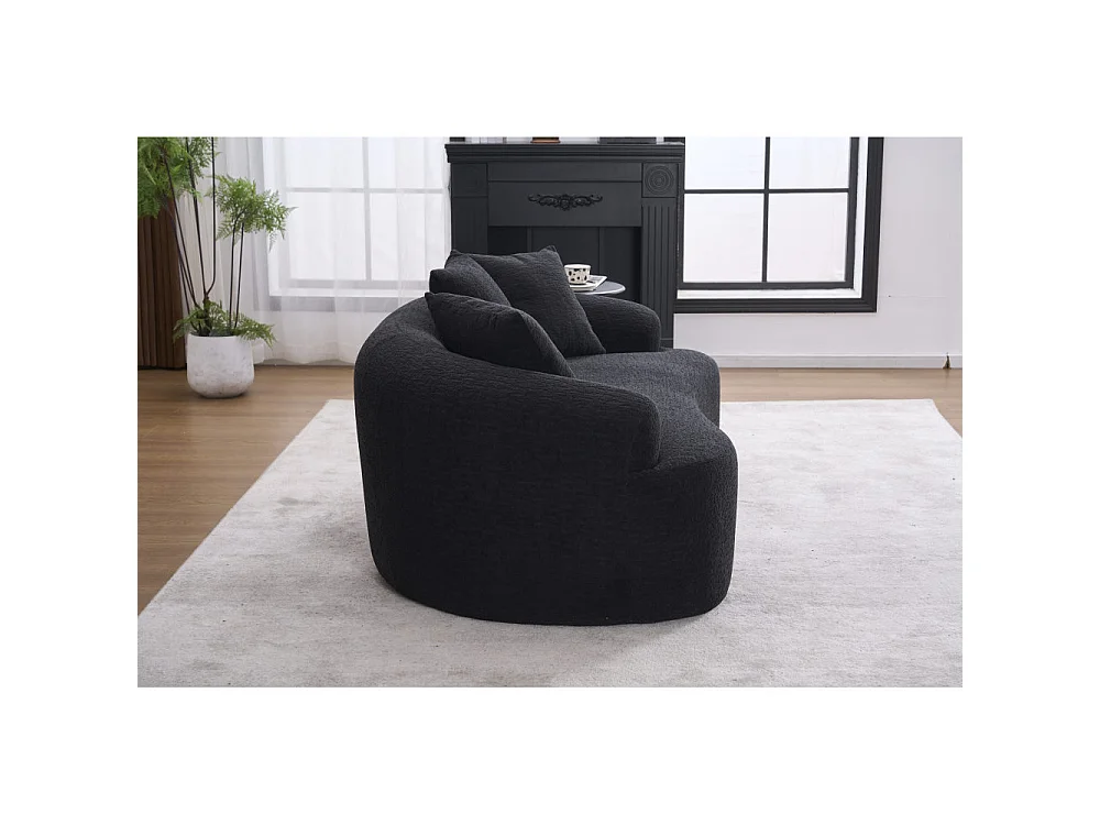 2-Sitzer-Modulsofa aus weichem Chenille, modernes geschwungenes Design mit Kissen, kompakter Komfort