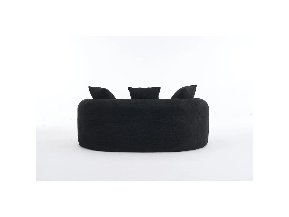 2-Sitzer-Modulsofa aus weichem Chenille, modernes geschwungenes Design mit Kissen, kompakter Komfort