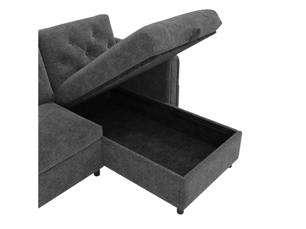 Canapé d’angle en velours moderne avec rangement, dossiers et accoudoirs réglables, poches pour magazines